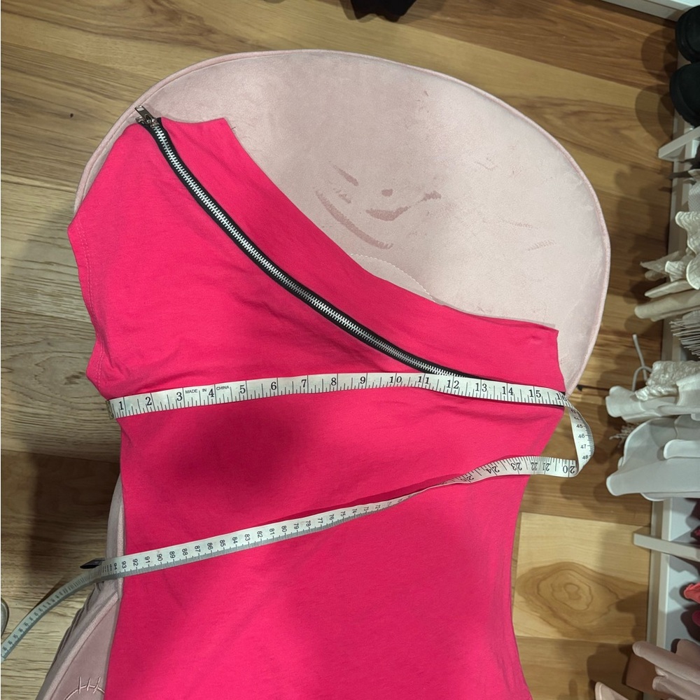Wet Seal Hot Pink Off-Shoulder Zipper Blouse vintage Y2K M - Picture 9 of 9